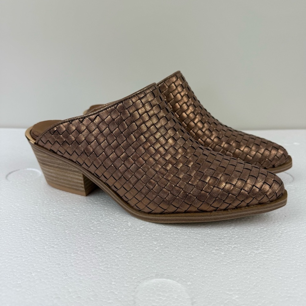 NEW Corkys TGIF Heeled Braided Vegan Leather Mules Sz 9